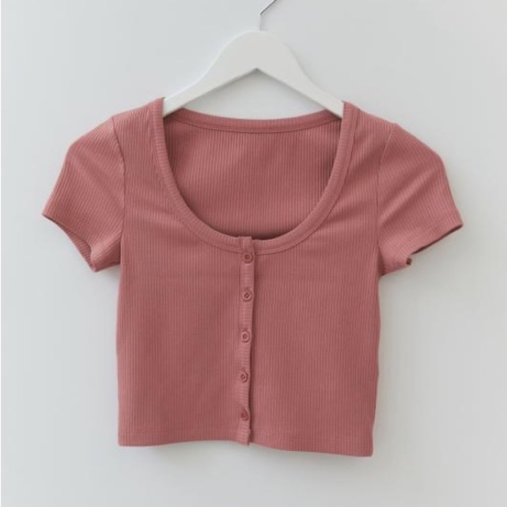 Urban outfitters Susannah Button-Down Cropped Top
